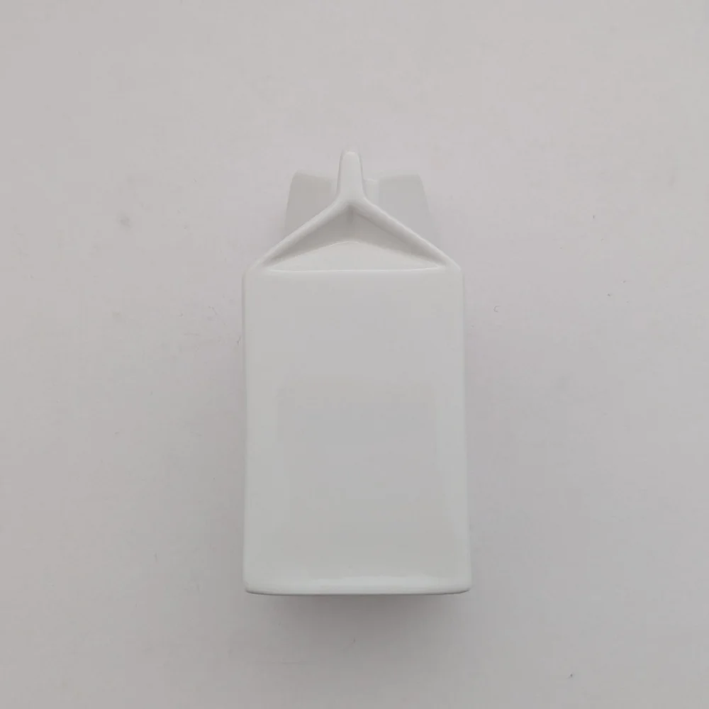 White Porcelain Milk Carton 12oz - Picture 4 of 4